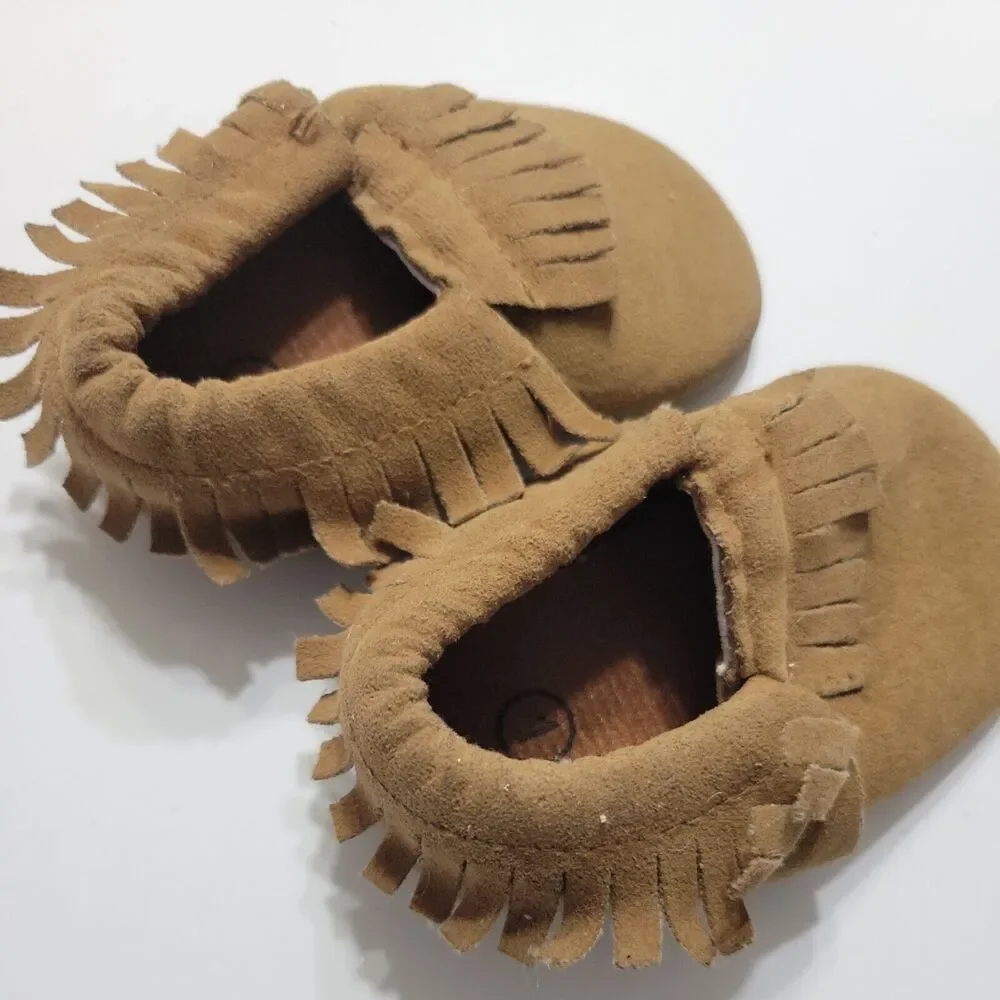 Boutique Moccasins 1 Ballet Flat Shoes‎ Brown Low Top Slip Ons Baby 0-6 Months